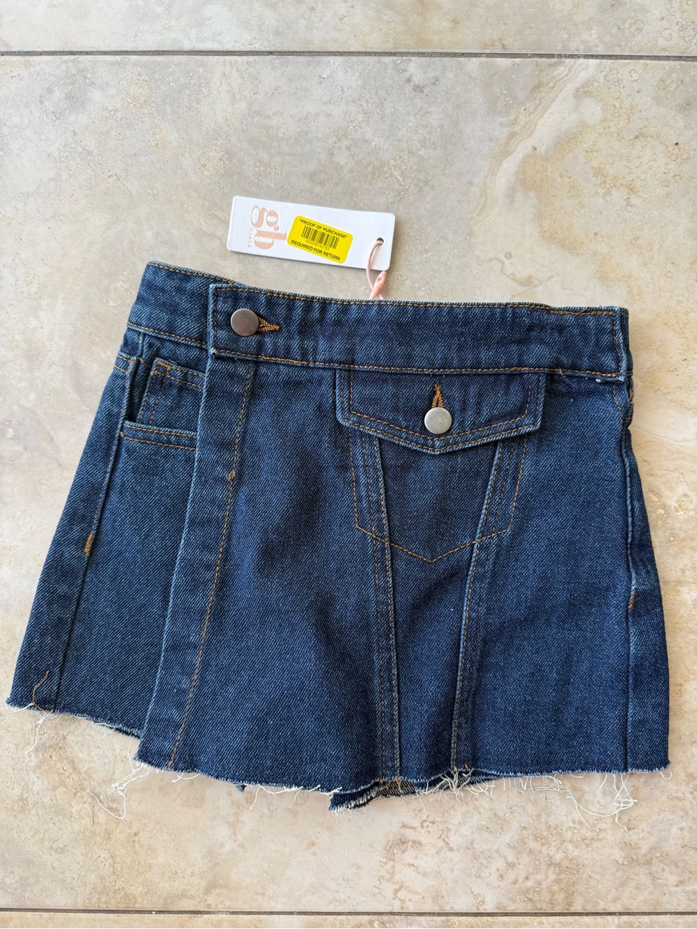 Gianni Bini Dark Blue Denim Mini Skirt with Flap Pocket